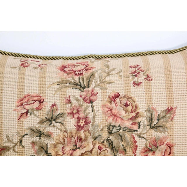 Mid 20th Century Vintage French Aubusson Tapestry Style Needlepoint Lumbar Pillow For Sale - Image 5 of 13