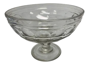 Vintage Glass Thumbprint Bowl on Pedestal