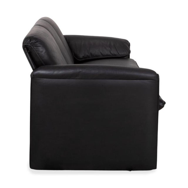 Leather Three-Seater Black Bora Sofa from Leolux For Sale - Image 9 of 12
