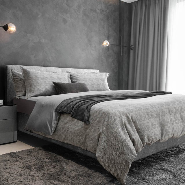 Tartan Linen Set 4 Piece Set, Full For Sale