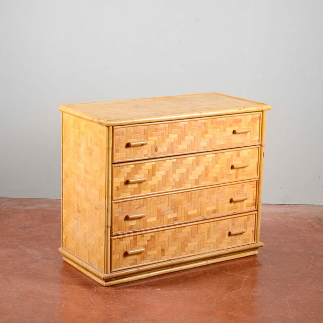 Vintage Bamboo Chest of Drawers, 1970s For Sale - Image 4 of 9