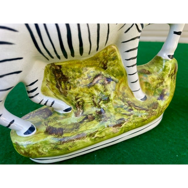 White Antique Staffordshire Zebras For Sale - Image 8 of 14