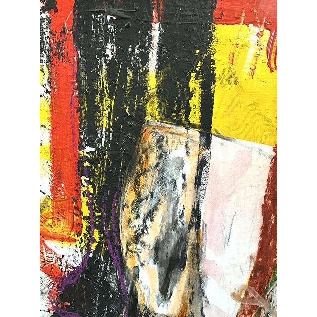 Black Vintage Original Abstract Oil on Canvas For Sale - Image 8 of 12