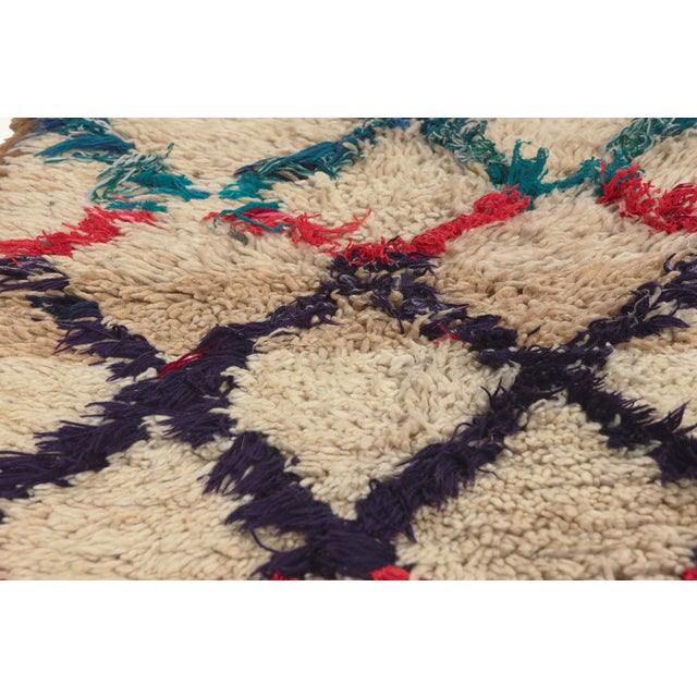 Late 20th Century Vintage Azilal Boucherouite Moroccan Rug, 03'00 X 05'06 For Sale - Image 5 of 10