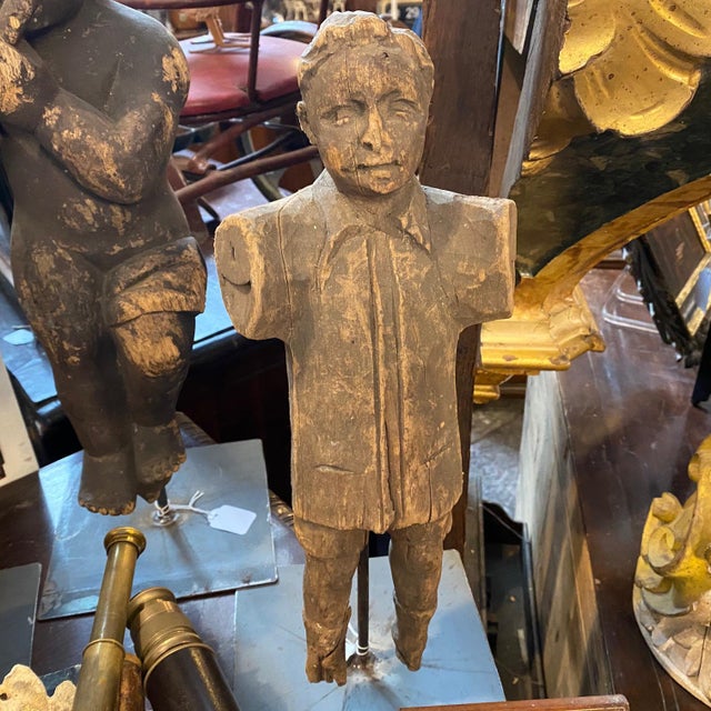20th Century Wooden Boy Sculpture Chairish