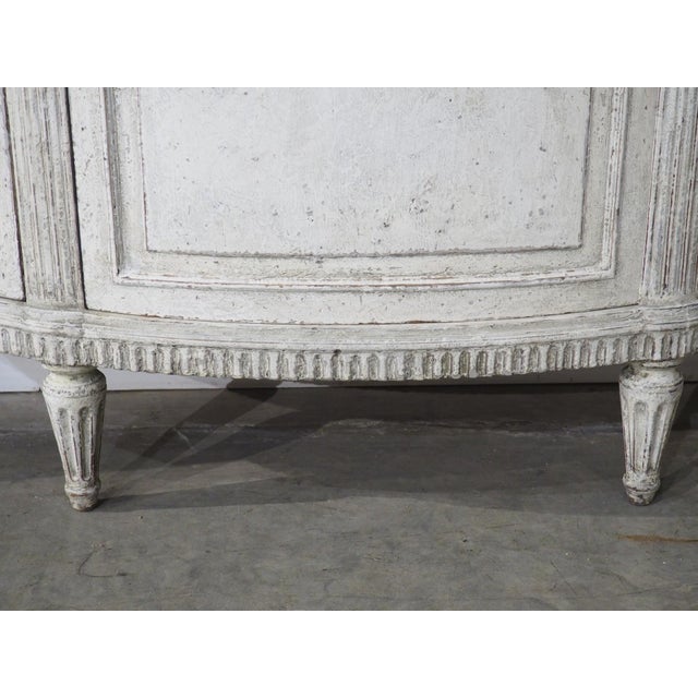 Pair of Large Antique French Louis XVI Style Painted Demi-Lune Buffets, 1900s For Sale - Image 12 of 18