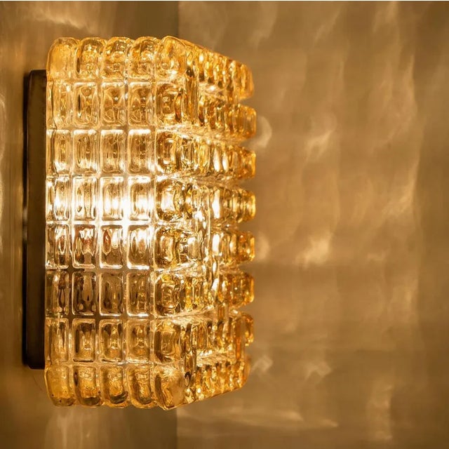 Square Textured Glass Wall Light, Germany, 1960s For Sale - Image 6 of 12