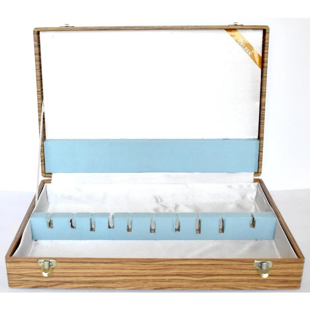 Brown Mid-Century Faux Wood Silverware Storage Box For Sale - Image 8 of 8
