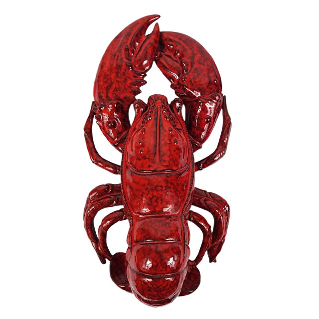 Large Decorative Red Ceramic Lobster, Italy For Sale