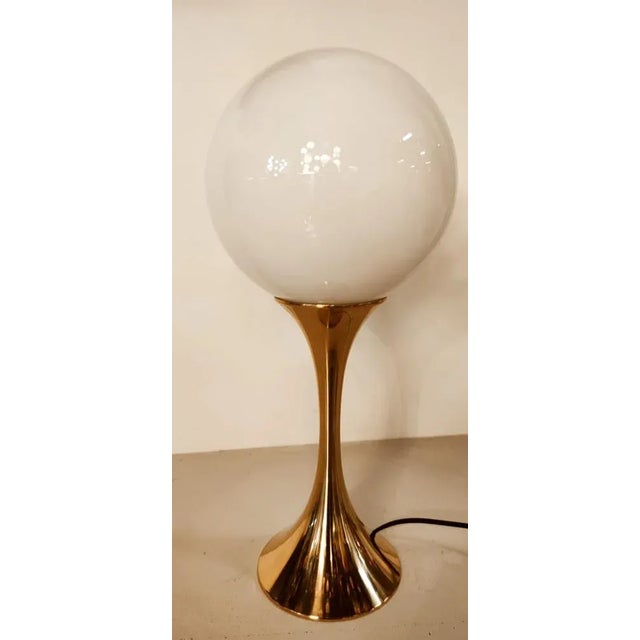 Vintage Brass Light with Sphere Glass For Sale - Image 10 of 13