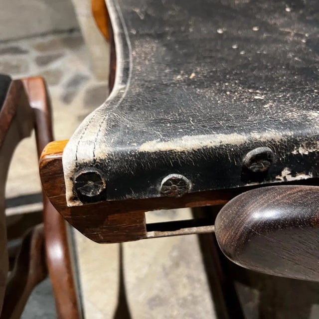 Wood 1950s Don Shoemaker Scissor Style Sling Chair & Stool Mexico For Sale - Image 7 of 12