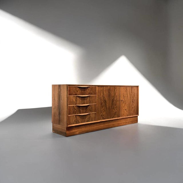 Wood Low Danish Rosewood Sideboard from Erling Torvits, Denmark, 1960s For Sale - Image 7 of 18