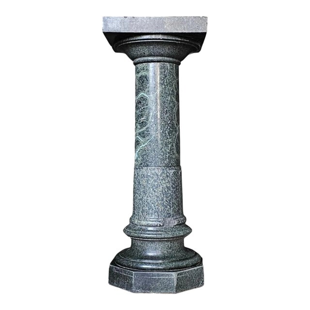 Late 19th C Green Marble Pedestal For Sale