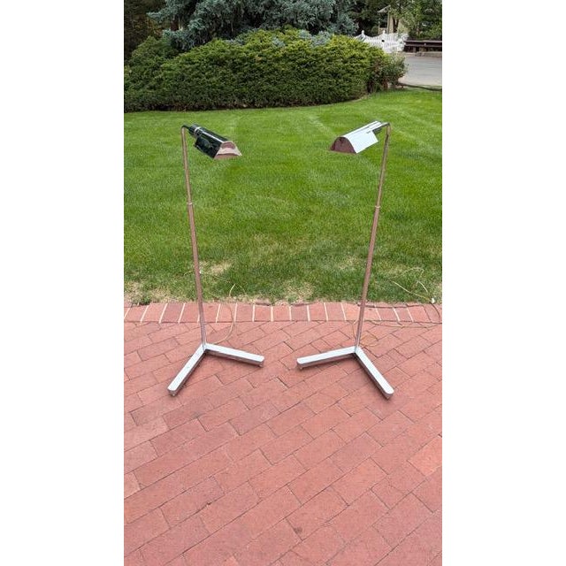 1970s 1970s Cedric Hartman Adjustable Chrome Floor Lamps - a Pair For Sale - Image 5 of 13