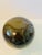 Mid-Century Modern Vintage Mid Century Hand Blown Glass Globe Vase Smoked Charcoal Olive Green Orb For Sale - Image 3 of 4