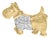 18K Yellow Gold1/3 Cttw Diamond Scottish Terrier Brooch Pin and Pendant with Satin Finish (G-H Color, VS2-SI1 Clarity) - NO CHAIN INCLUDED For Sale