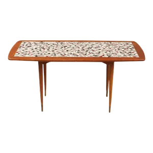 1950s Swedish Modern Mosaic Tile + Beech Coffee Table