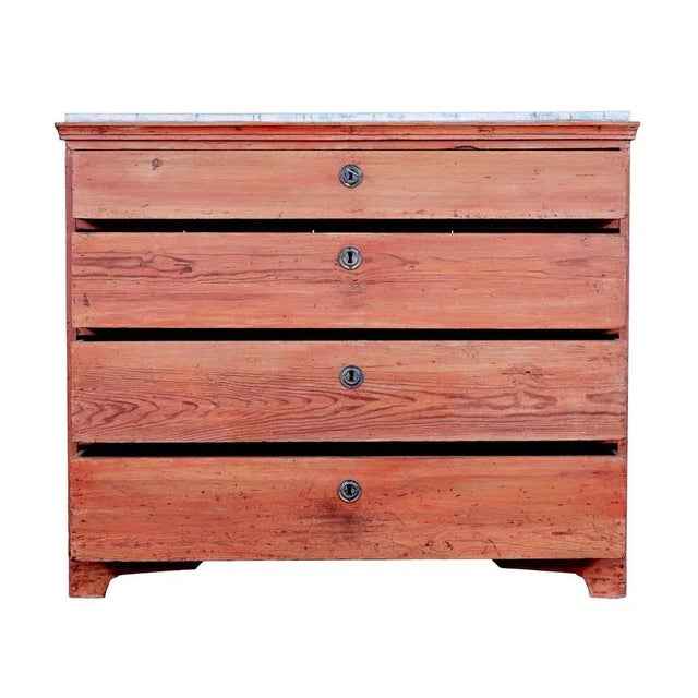 Early 19th Century Swedish Painted Pine Chest of Drawers For Sale - Image 3 of 12