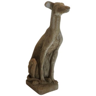 Early 20th Century Cast Stone Whippet Statue For Sale