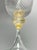 1990s Murano Torcée 3 Wine Glasses Swirl Optic Hand Blown 24k Gold Flakes - Set of 3 For Sale In Dallas - Image 6 of 7