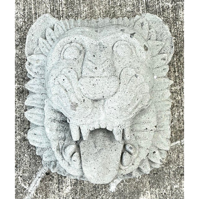 Vintage Cast Concrete Lions Head For Sale - Image 11 of 12