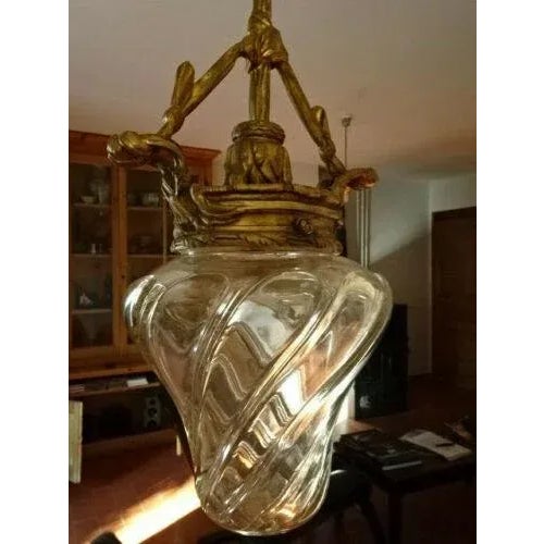 French Circa 1870 French Napoleon III Crystal & Gilt Bronze Lantern/ Plafonnier Unsigned Baccarat For Sale - Image 3 of 10