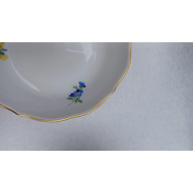 Ceramic Porcelain Espresso Cup and Saucer with Hand-Painted Aster German Flowers from Meissen, 1950s, Set of 2 For Sale - Image 7 of 10