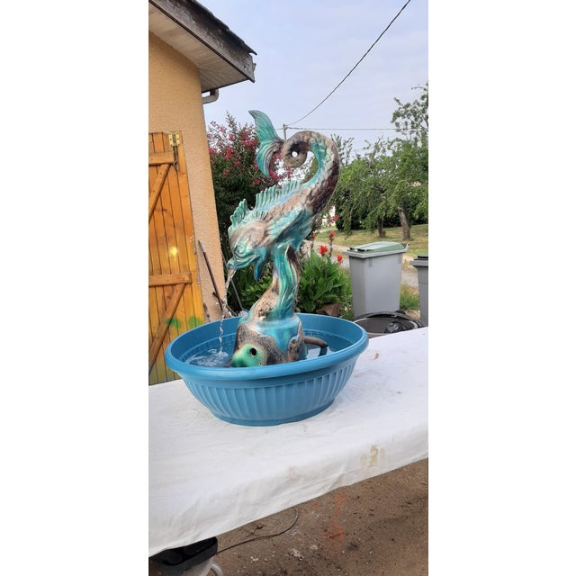 Earthenware Fountain Dolphin from Vallauris, 1950 For Sale - Image 14 of 14