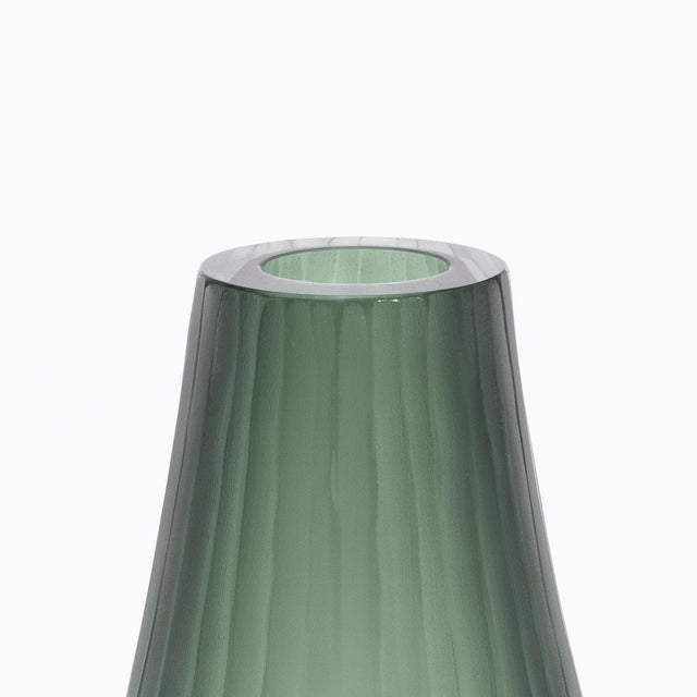 Green Hand-Blown Murano Supreme Vase in Eucalyptus Green For Sale - Image 8 of 12