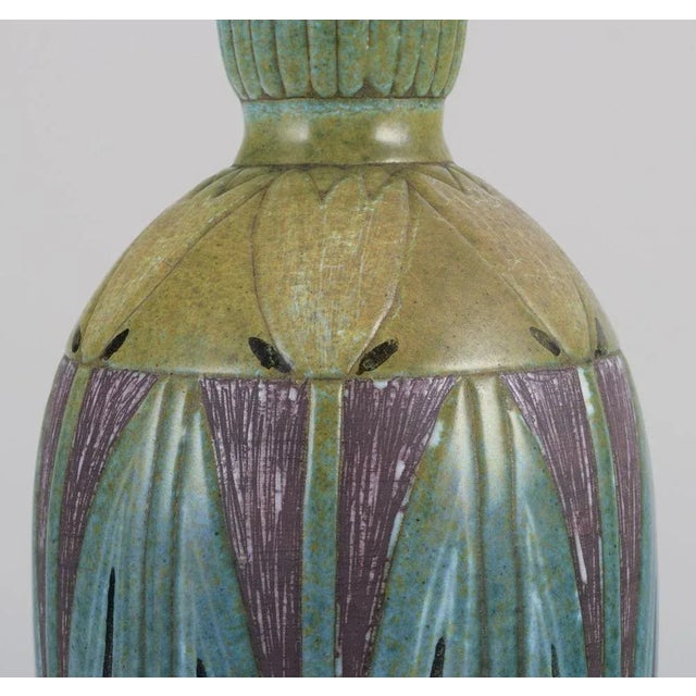 Sweden. Ceramic Vase with Polychrome Glaze and Floral Motifs from Upsala Ekeby For Sale - Image 4 of 8