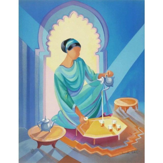 Janick LEDERLE Oriental Tea Ceremony 1990 lithograph on Arches paper signed and numbered in pencil 26.0 x 19.7 in...