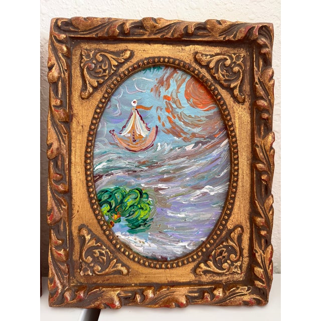 Set of 3 Small Serg Graff Nautical Paintings Framed Sailing Ship Seascapes Art For Sale - Image 4 of 10