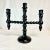 Wood Cinco De Mayo - Vintage Boho Chic Mexican Ebonized Hand-Turned Wood 3-Arm Candelabra. For Sale - Image 7 of 9