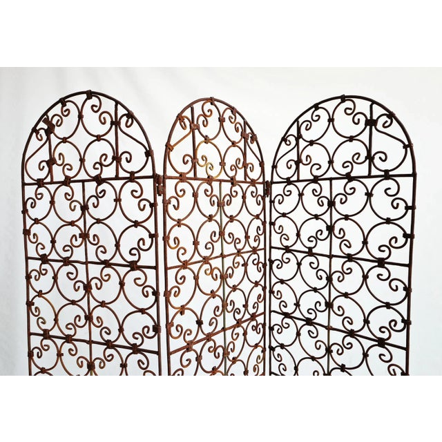 Vintage Iron Scroll Screen For Sale - Image 4 of 7