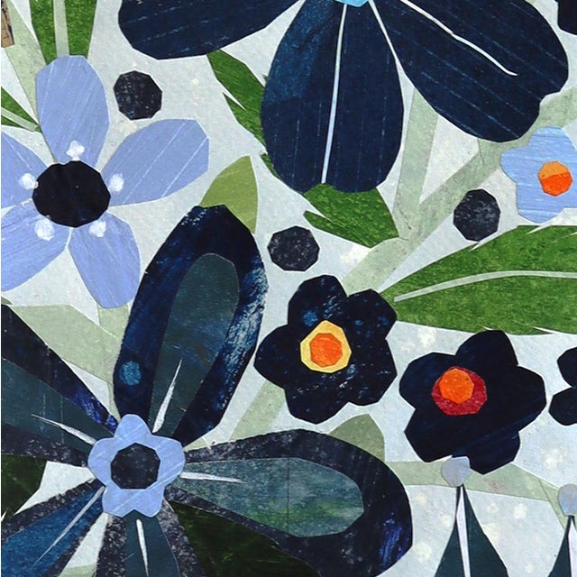 The Baseball Bouquet, Dodgers - Original Baseball Floral Still Life Mixed Media Collage on Paper For Sale - Image 4 of 7