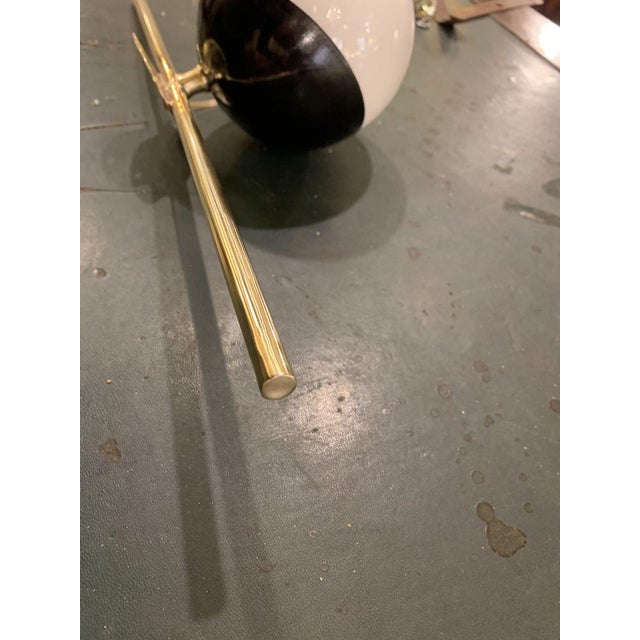 Art Deco Brass and Opaline Glass Wall Lamp, Italy, 1945 For Sale - Image 10 of 10