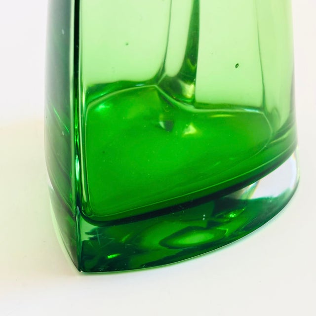 Green Mid Century Green Art Glass Decanter For Sale - Image 8 of 13