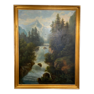 Large 19th Century Oil on Canvas