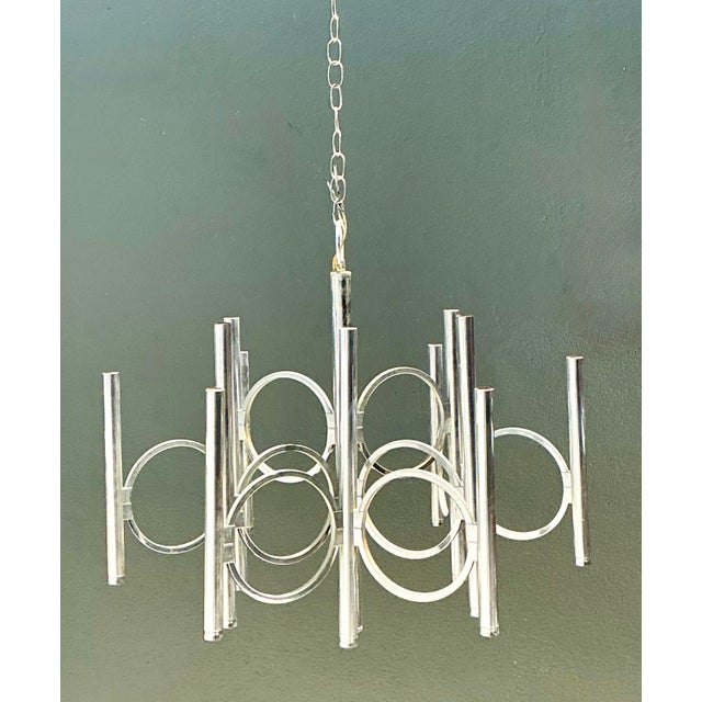 Vintage Scolari for Lightolier Chrome Chandelier For Sale - Image 12 of 12