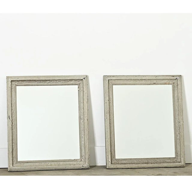 French 19th Century Mirrors in Painted Frames - A Pair For Sale - Image 4 of 8