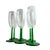 Mid-Century Modern Vintage Luminarc Durand France Emerald Green Champagne Flute Wine Glasses- Set of 6 For Sale - Image 3 of 6