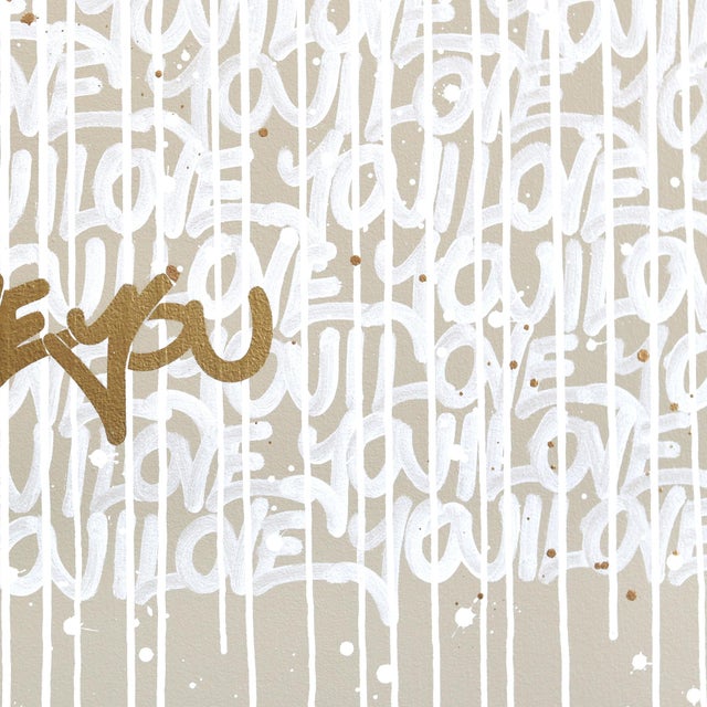 2020s Golden Shade of Love - Large Scale Mixed Media Graffiti Inspired Art on Canvas by Amber Goldhammer For Sale - Image 5 of 9