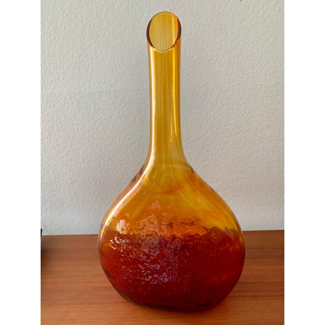1960's Blenko Tangerine Vase 6735 Joel Myers Orange Chairish
