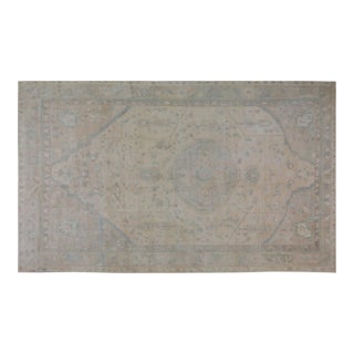 Vintage Turkish Oushak Hand Knotted Wool Rug, 7'5"x12'6" For Sale