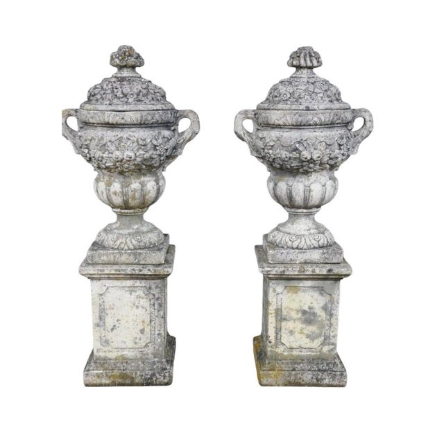 Vases on Pedestals, 1950s For Sale - Image 11 of 12