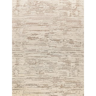 Exquisite Rugs Platinum Hand-Knotted New Zealand Wool & Nettle Fiber Light Beige Rug-12'X15' For Sale