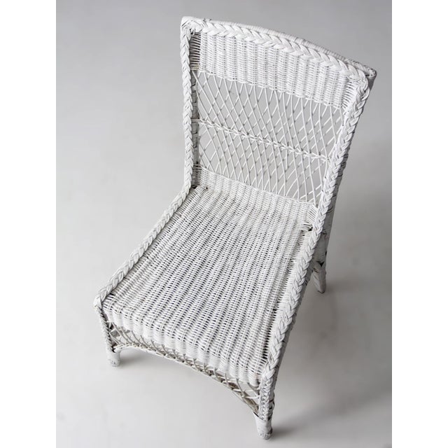 Vintage American White Wicker Chair Circa 1930s - 1940s For Sale - Image 11 of 13