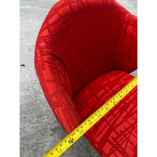 1970s Pair of Red Abstract Coalesse Steelcase Accent Chairs For Sale - Image 10 of 11
