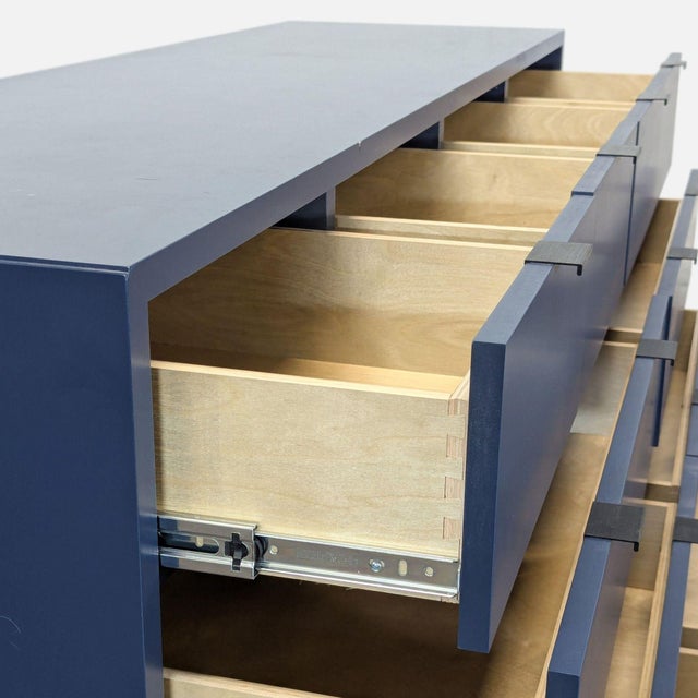 Navy Blue Room & Board Copenhagen Modern Navy 10-Drawer Dresser For Sale - Image 8 of 10