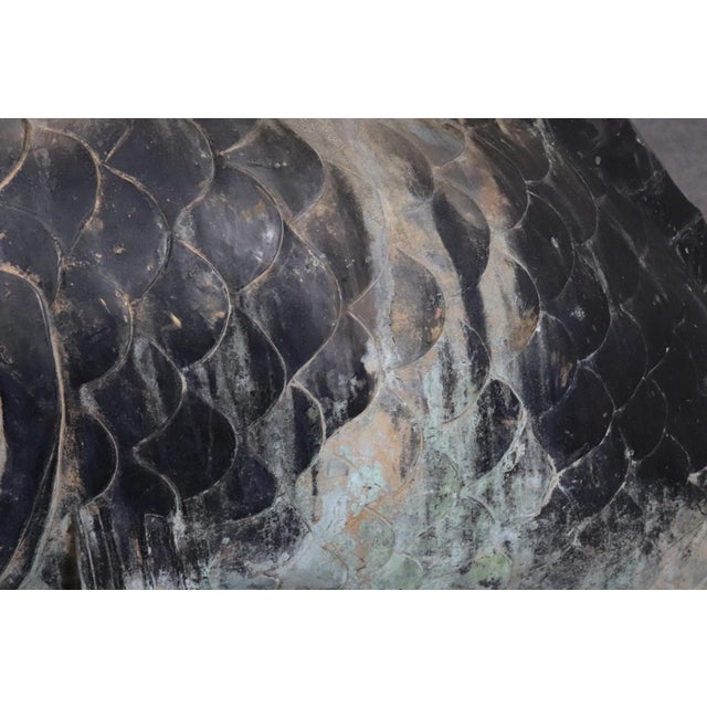 Bronze Monumental Brass or Bronze Fish or Koi Statue For Sale - Image 8 of 8